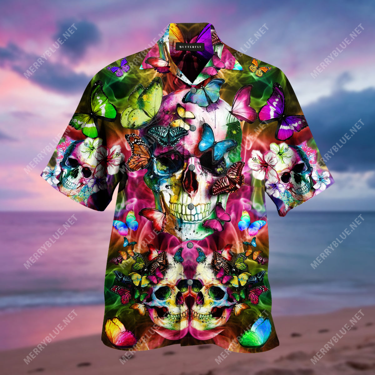 Beautiful Skull Hawaiian Shirt Summer Beach Outfit