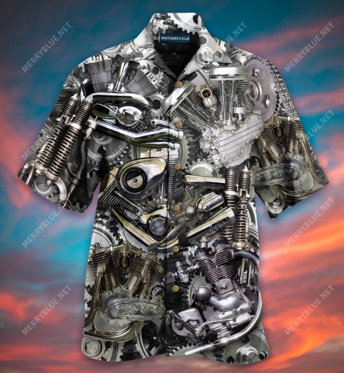 Bikers Don'T Go Gray We Turn Chrome Hawaiian Shirt