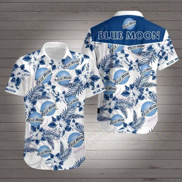 Blue Moon Beer Hawaiian Shirt Summer Beach Outfit