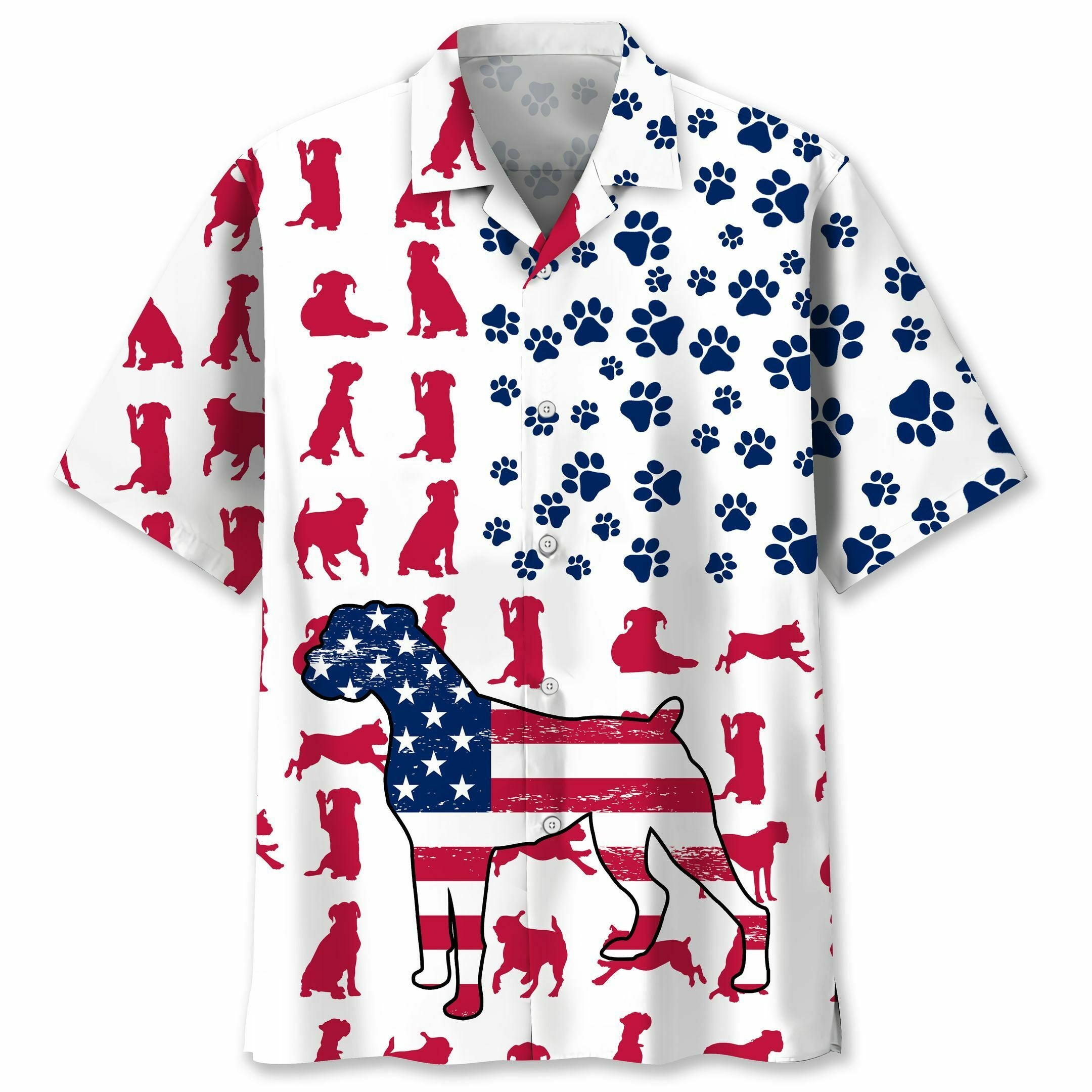 Boxer Set Icon Usa Flag Hawaiian Shirt