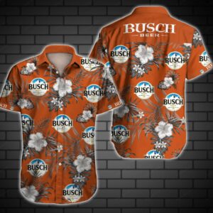 Busch Beer Tropical Flower Hawaiian Shirt