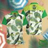 Canberra Raiders With Leaves Green And White Hawaiian Shirt