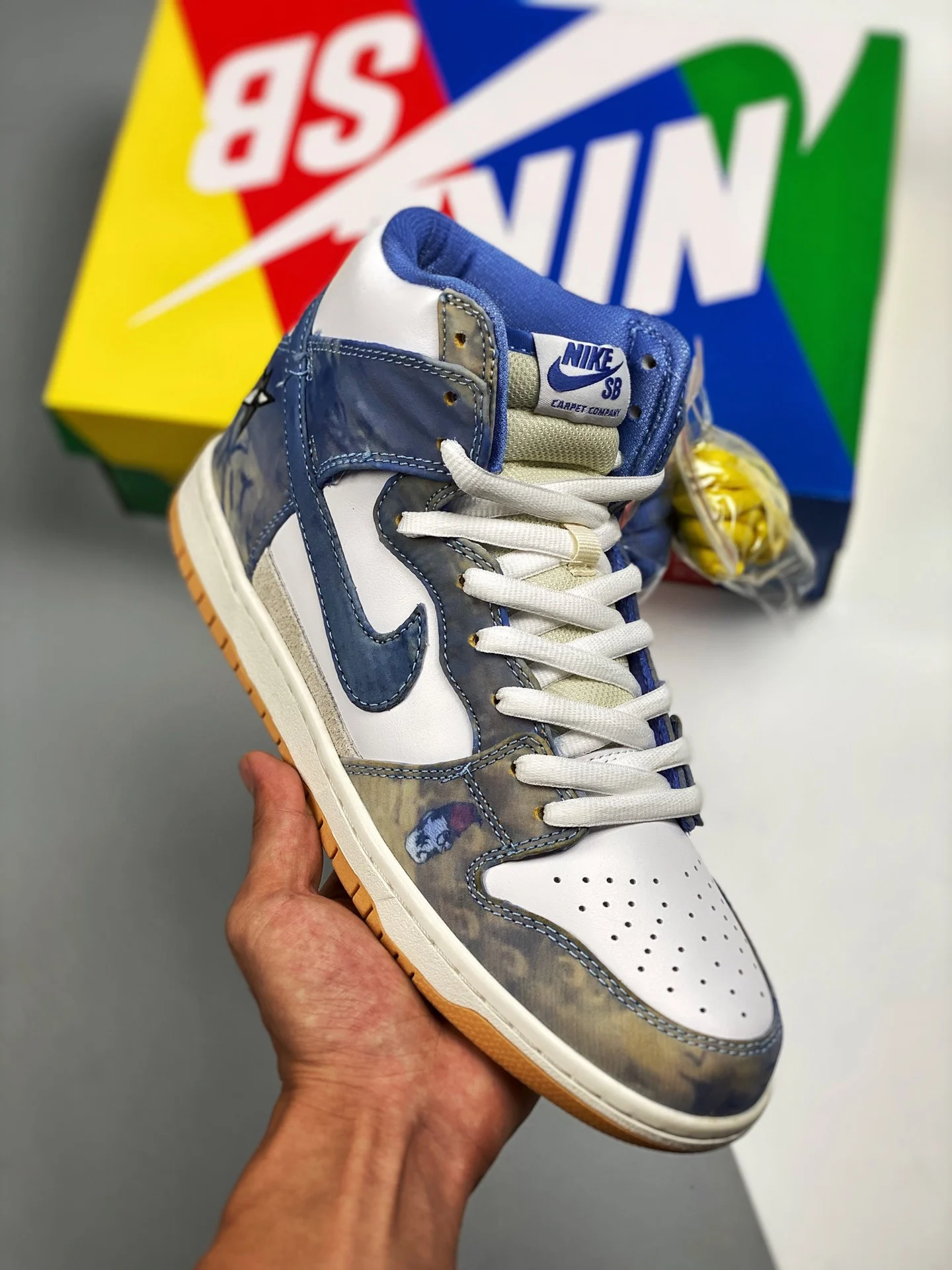 Carpet Company x Nike SB Dunk High White Dark Sulfur-Coconut Milk-Royal Pulse For Sale