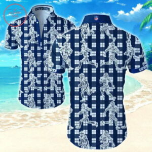 Checked Dallas Cowboys Players S Hawaiian Shirt