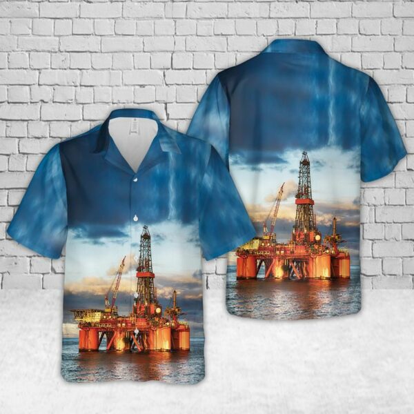 Chevron Offshore Drilling Rig Hawaiian Shirt