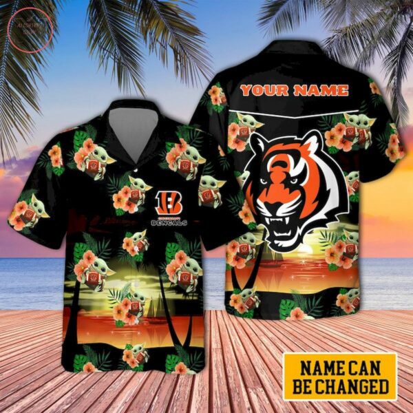 Cincinnati Bengals Yoda Personalized Hawaiian Shirt