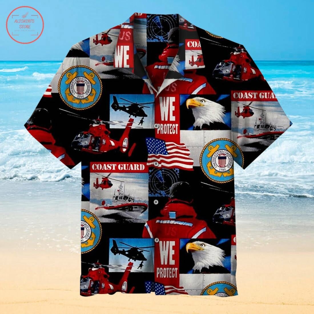 Coast Guard Hawaiian Shirt Summer Beach Outfit