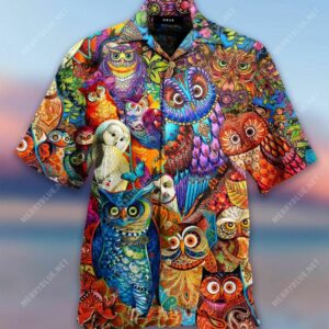 Colorful Owl Hawaiian Shirt Outfit Beach Summer