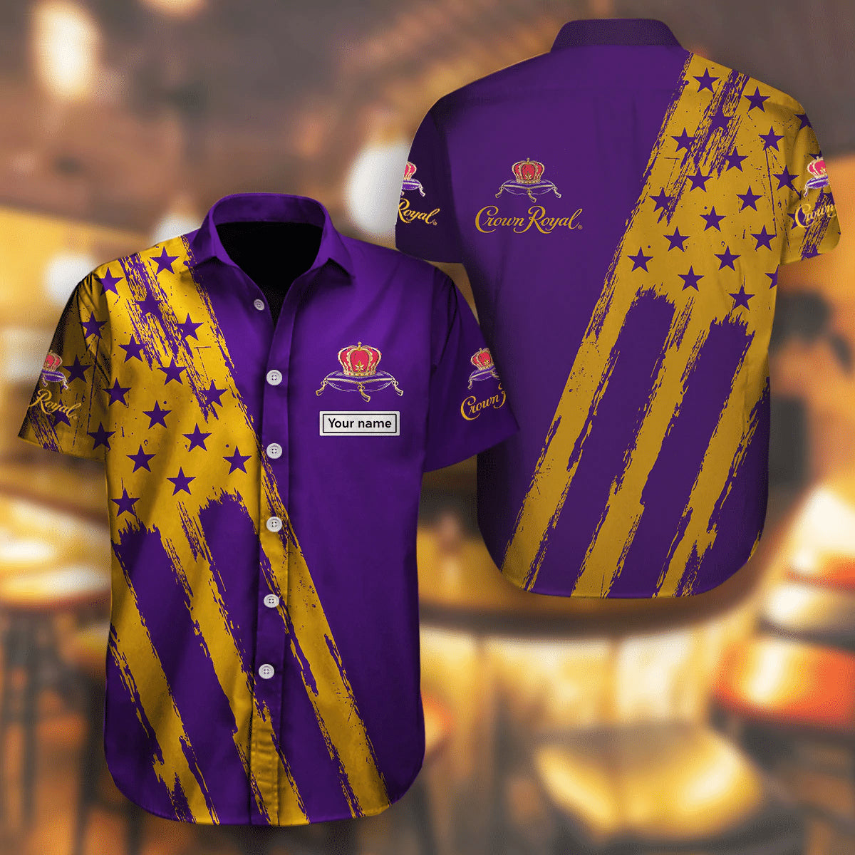 Crown Royal American Flag Custom Hawaiian Shirt