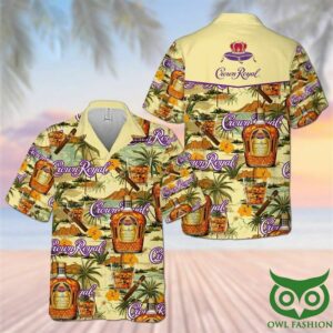 Crown Royal Drink Yellow Beige Hawaiian Shirt