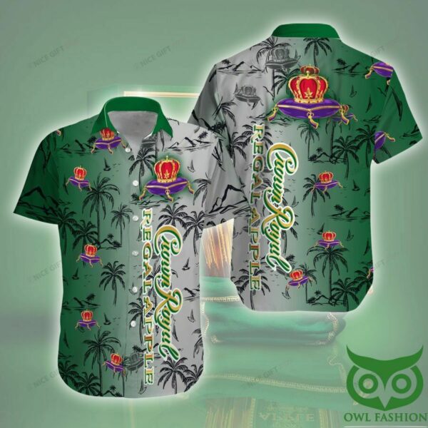 Crown Royal Half Green Half Gray Hawaiian Shirt