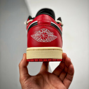 Custom Air Jordan 1 Low Black Red White For Sale