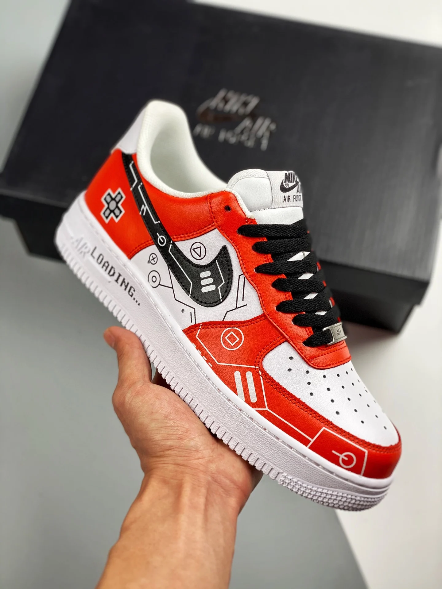 Custom Nike Air Force 1 Red White Black By You