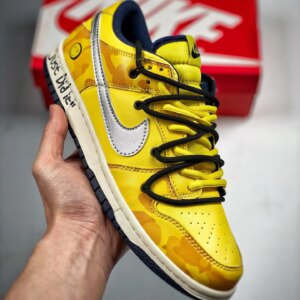 Custom Nike Dunk Low Retro Yellow Navy For Sale