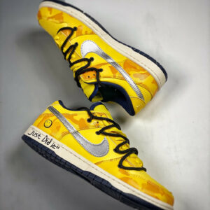 Custom Nike Dunk Low Retro Yellow Navy For Sale