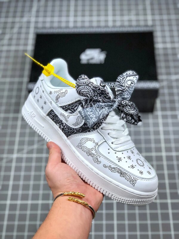 Custom x Nike Air Force 1 Low White Black For Sale