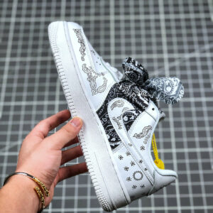 Custom x Nike Air Force 1 Low White Black For Sale