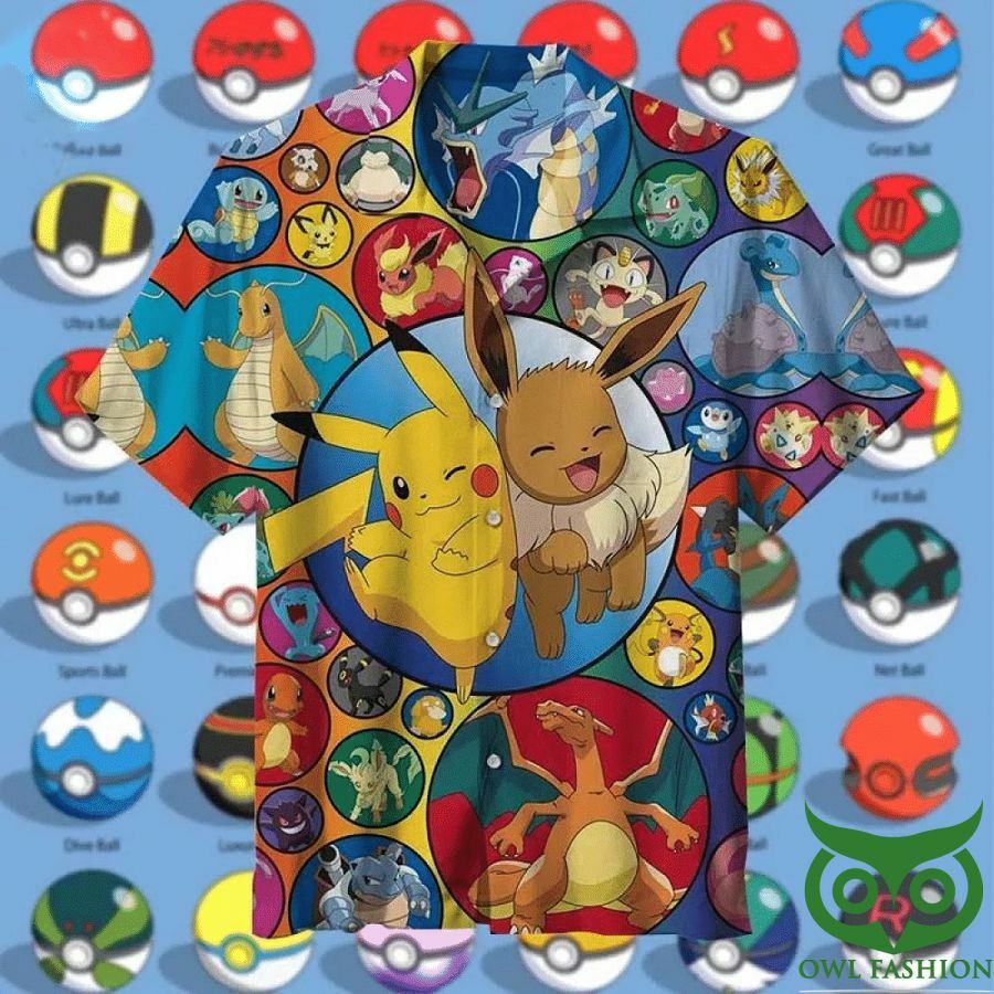 Cute Pokemon Colorful Hawaiian Shirt