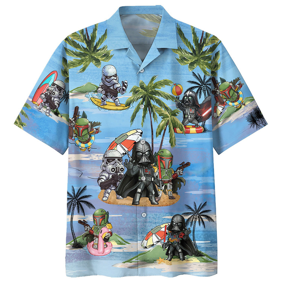 Darth Vader Boba Fett Stormtrooper Time Hawaiian Shirt