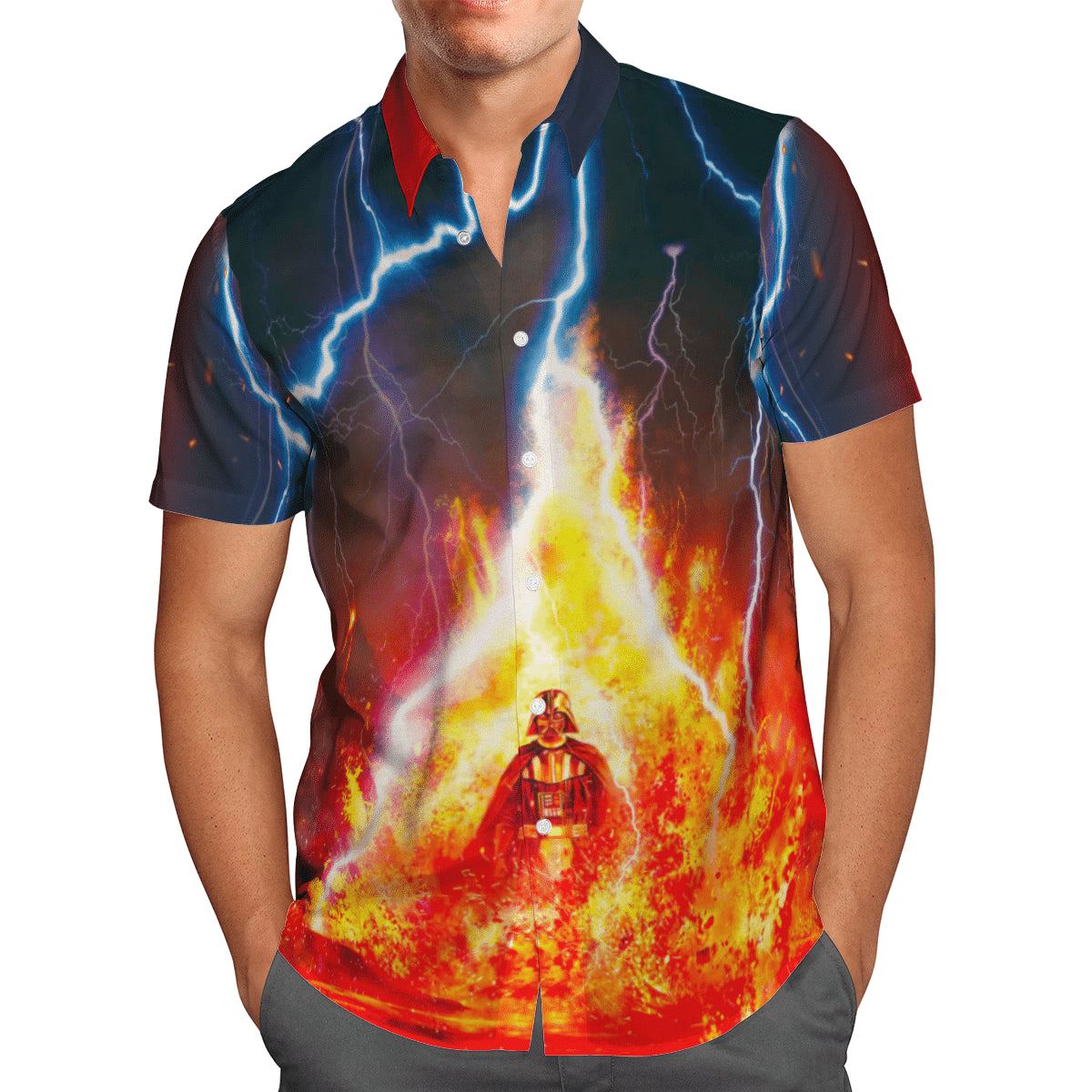 Darth Vader Fire And Thunder Hawaiian Shirt