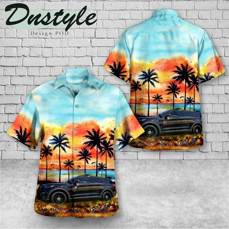 Davie Broward County Florida Town Of Davie Police Department Car Hawaiian Shirt