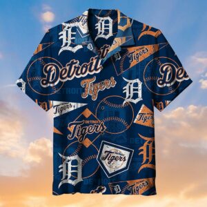 Detroit Tigers Baseball Team S Hawaiian Shirt