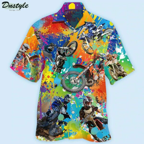 Dirt Bike My Colorful Track Hawaiian Shirt