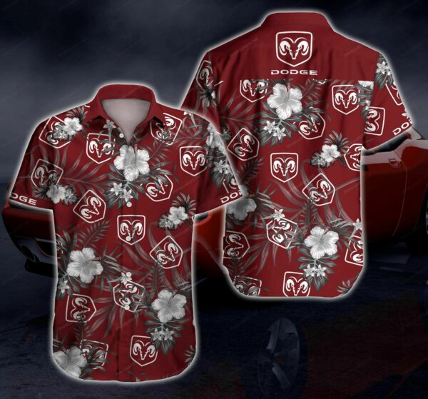 Dodge Car Floral Hawaiian Shirt