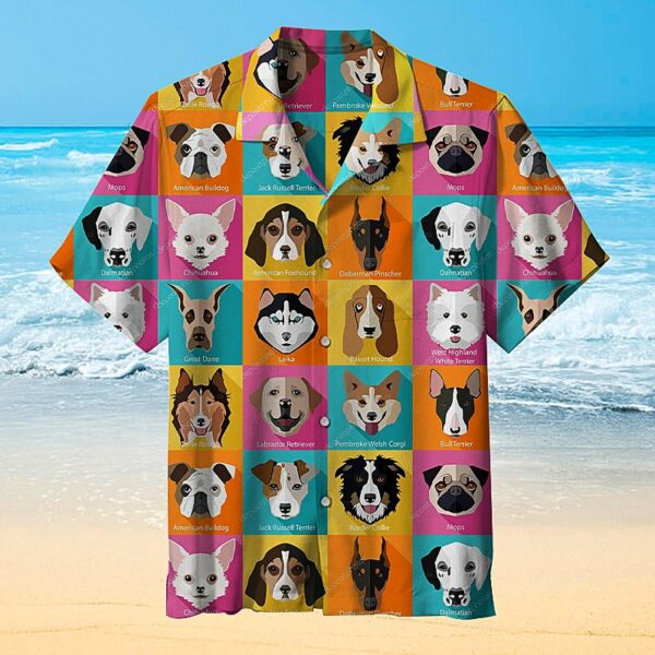 Dog Head Series Colorful Hawaiian Shirt