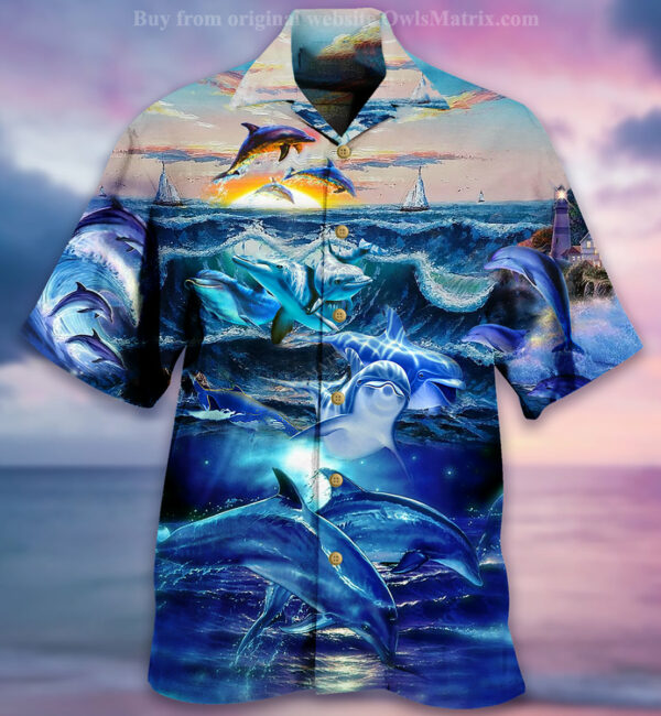 Dolphin Love Ocean Love Human Hawaiian Shirt