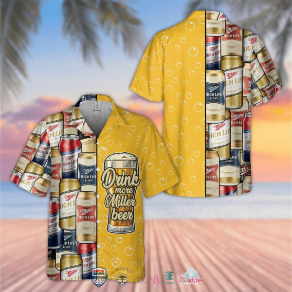 Drink More Miller Beer Hawaiian Shirt