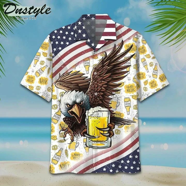 Eagle Glasses Tasty Beer Pattern Hawaiian Shirt