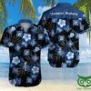 General Motors Floral Blue And Black Hawaiian Shirt