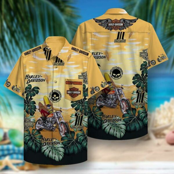 Harley Davidson Hawaiian Shirt Outfit Summer Beach