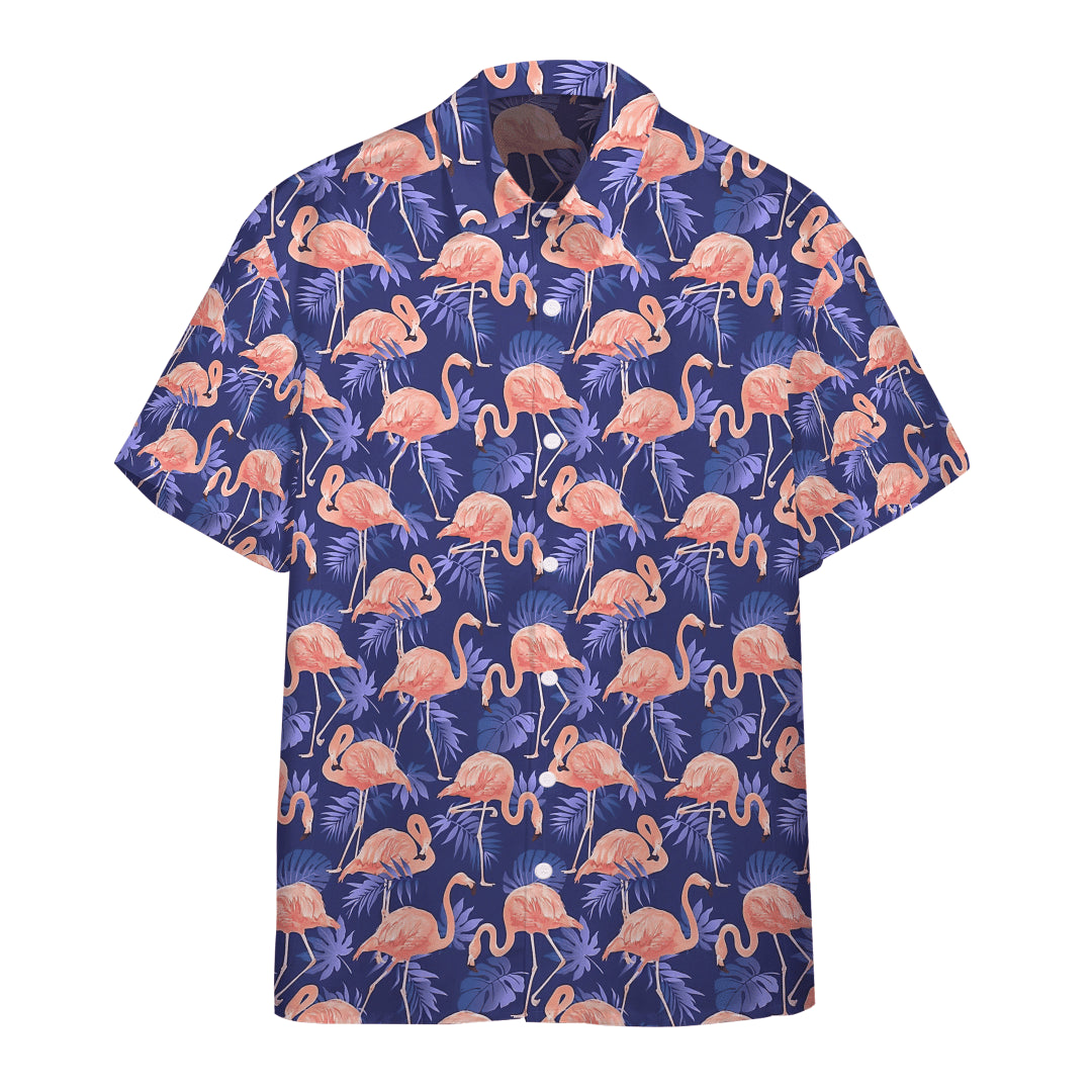 Flamingo Bird And Tropical Flowers Custom For Hawaiian Shirt