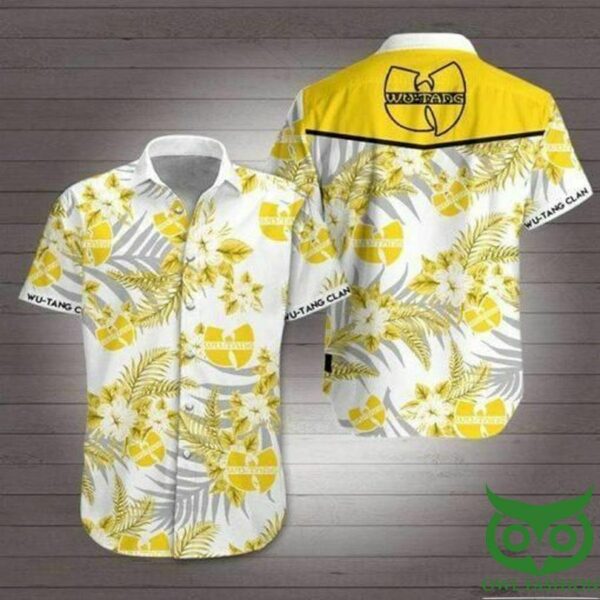 Hiphop Wutang Clan White And Yellow Flowers Hawaiian Shirt