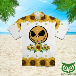 Jack Skellington Gradient Suower White Hawaiian Shirt