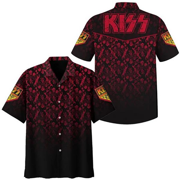 Kiss Rock Band No198 Casual Hawaiian Shirt