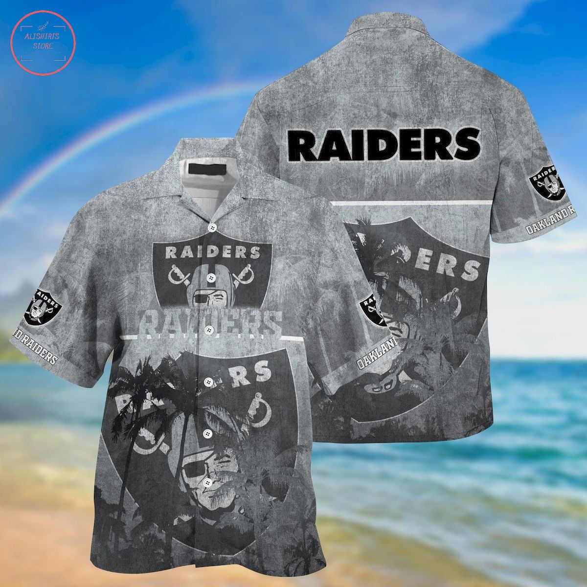 Las Vegas Raiders Palm Hawaiian Shirt