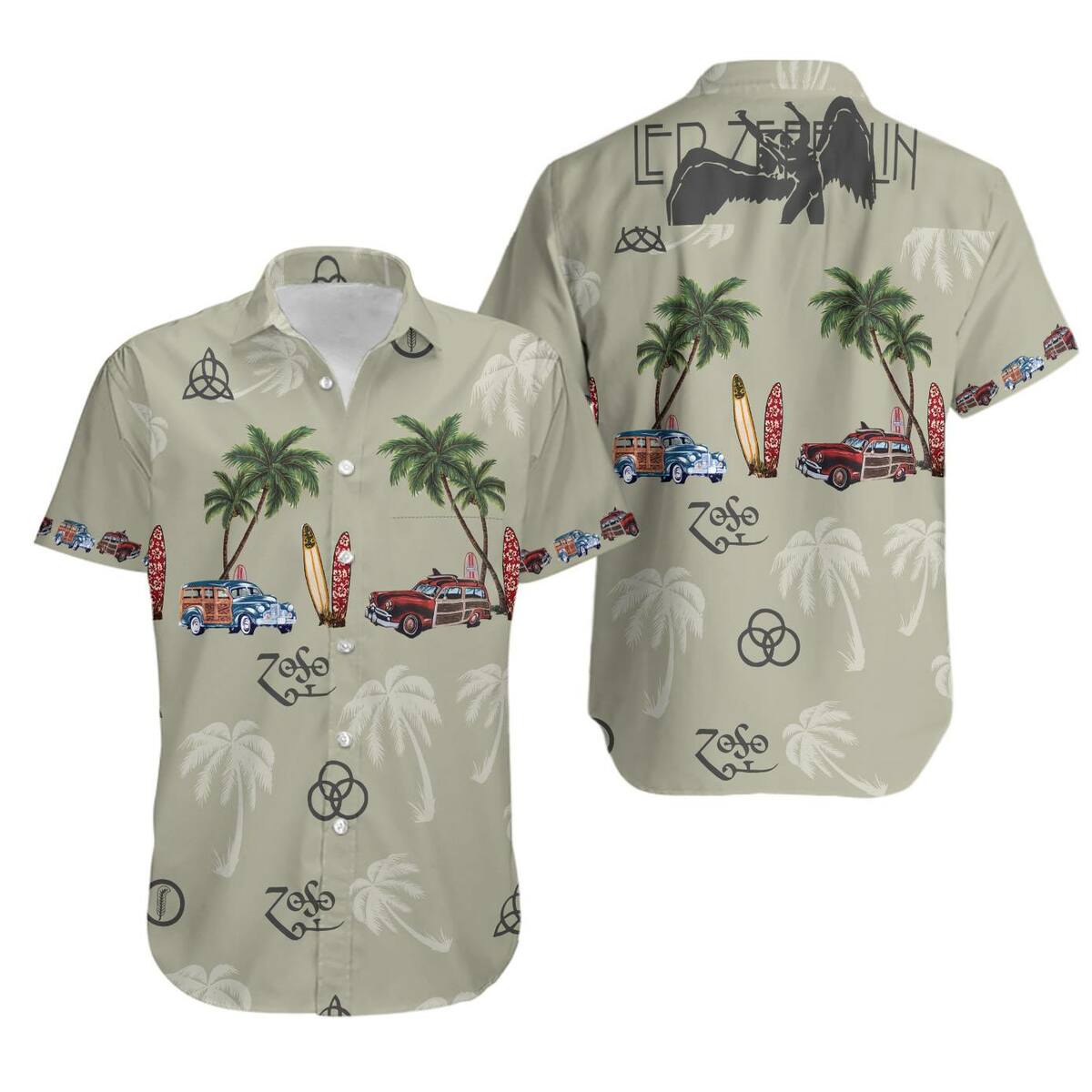 Led Zeppelin Hawaiian Shirt Outfit Summer Beach