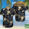 Lexus Car Golden And Flowers Blue Gray Hawaiian Shirt