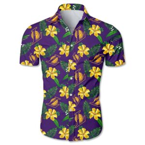 Los Angeles Lakers Floral Small Flowers Hawaiian Shirt