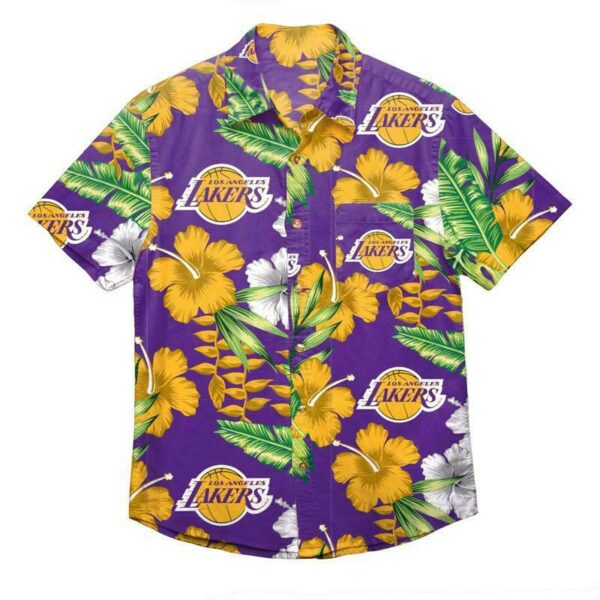 Los Angeles Lakers Tropical Flower Hawaiian Shirt