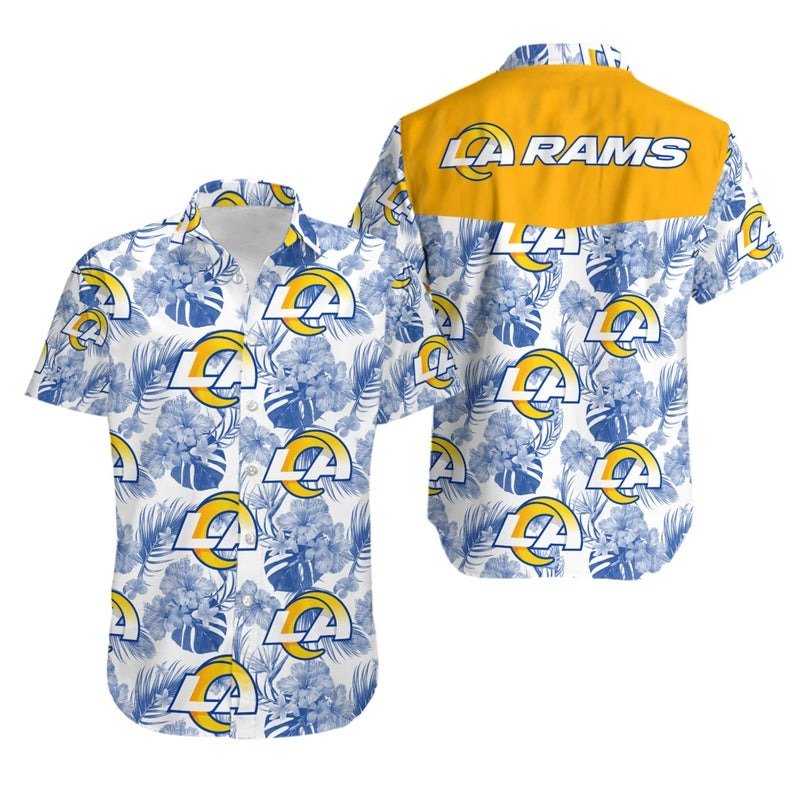 Los Angeles Rams Hawaiian Shirt Beach Outfit Summer