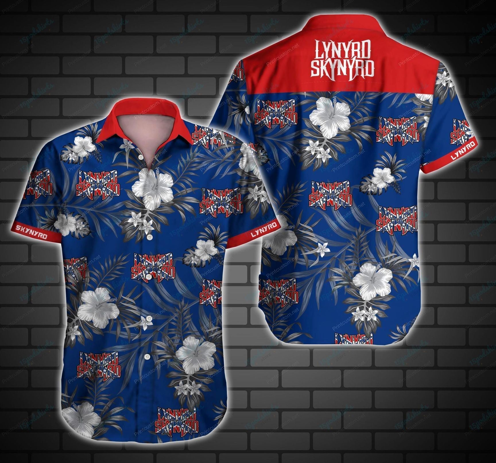 Lynyrd Skynyrd American Rock Band Blue Hawaiian Shirt