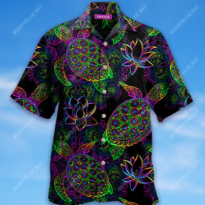 Mandala Turtle Lotus Flower Hawaiian Shirt