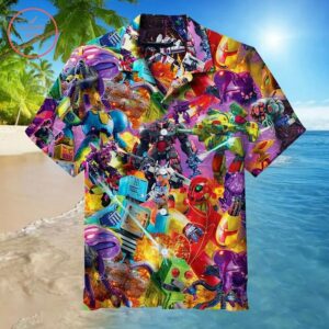 Mecha Robot War Hawaiian Shirt Beach Outfit Summer