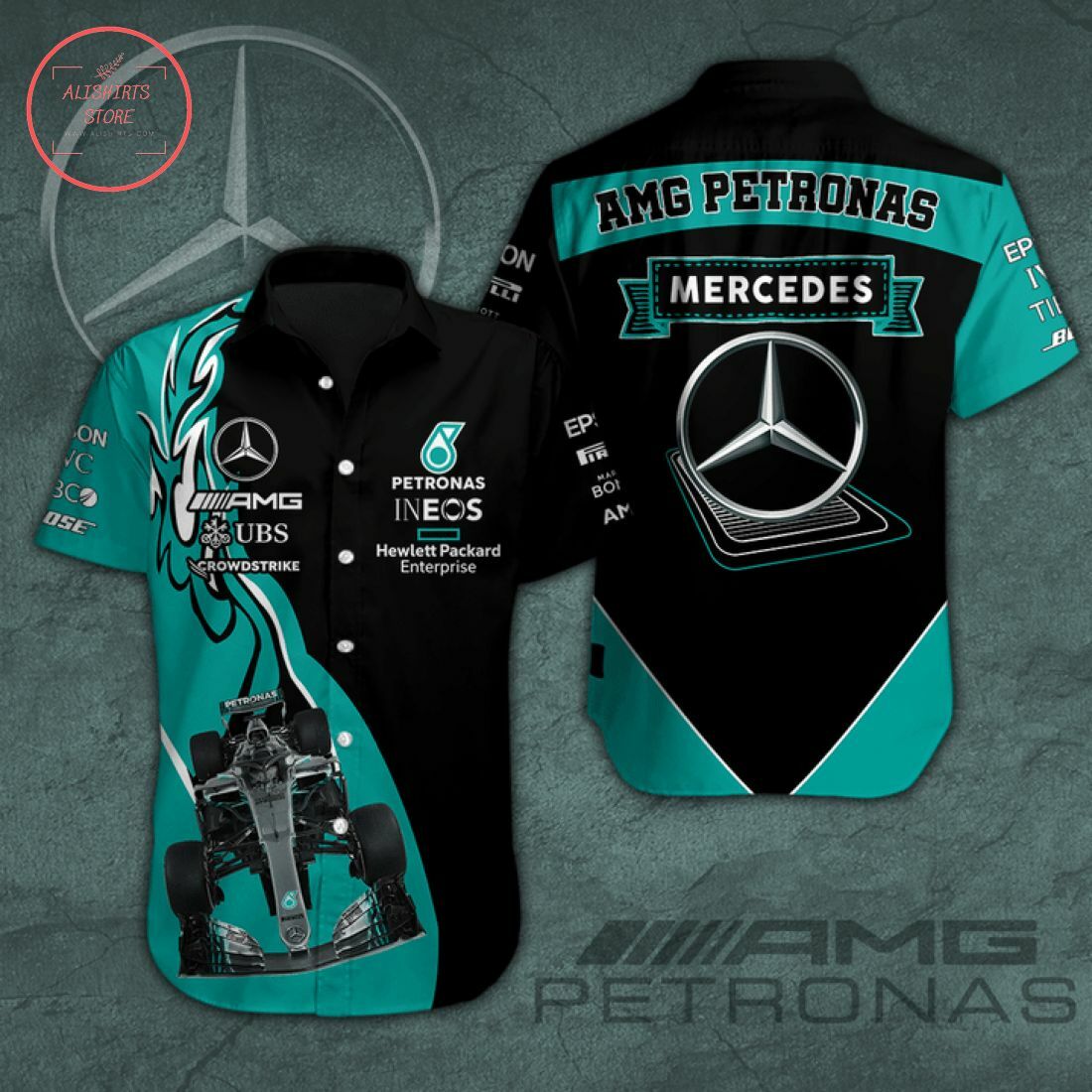 Mercedes Amg Petronas Racing Team Hawaiian Shirt