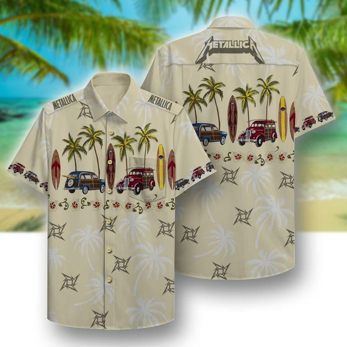 Metallica Hawaiian Shirt Outfit Summer Beach