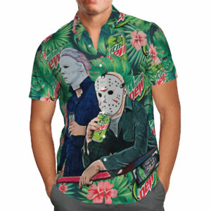 Michael Myers And Jason Voorhees Mountain Dew Hawaiian Shirt